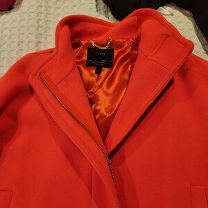 J. Crew Neon Orange Stadium Cloth Nello Gori Cocoon Wool Coat Jacket sz 16